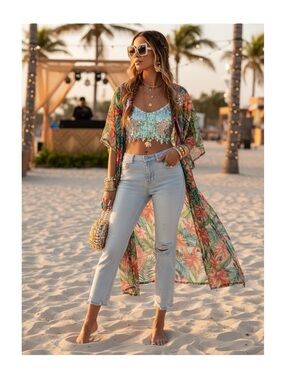 new 7 For All Mankind ® ㋛ Luxe Edie Destroy Rip Knee Crop Jeans ㋛ Vintage Cloud